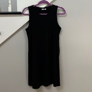 GAP S Petite charcoal gray sleeveless dress